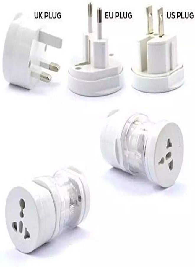 Nirvair Universal International Power Adapter Travel Plug - USA/UK/EU/AU All in one Power Outlet Multi Travel Adapter, AC Plug Adaptor (White) - Image 3